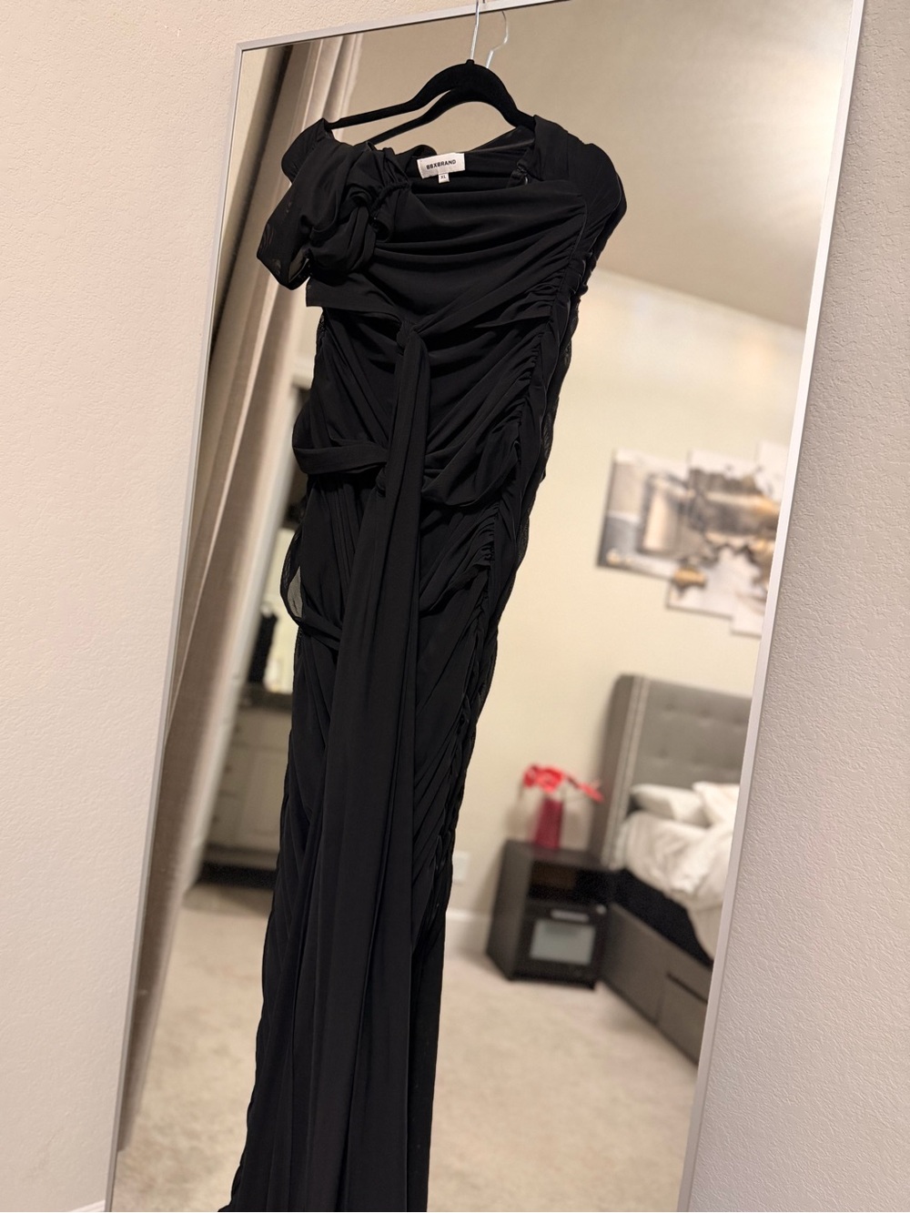 BBX Brand Black Ruched Evening Gown